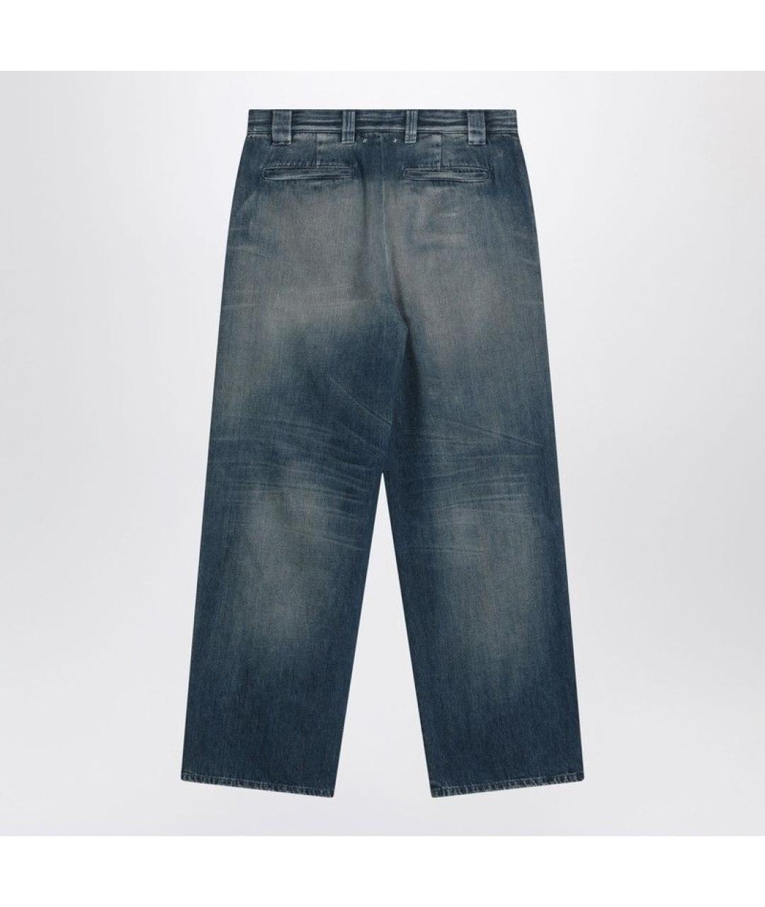 GOLDEN GOOSE DELUXE BRAND Синие хлопковые прямые джинсы, фото 2