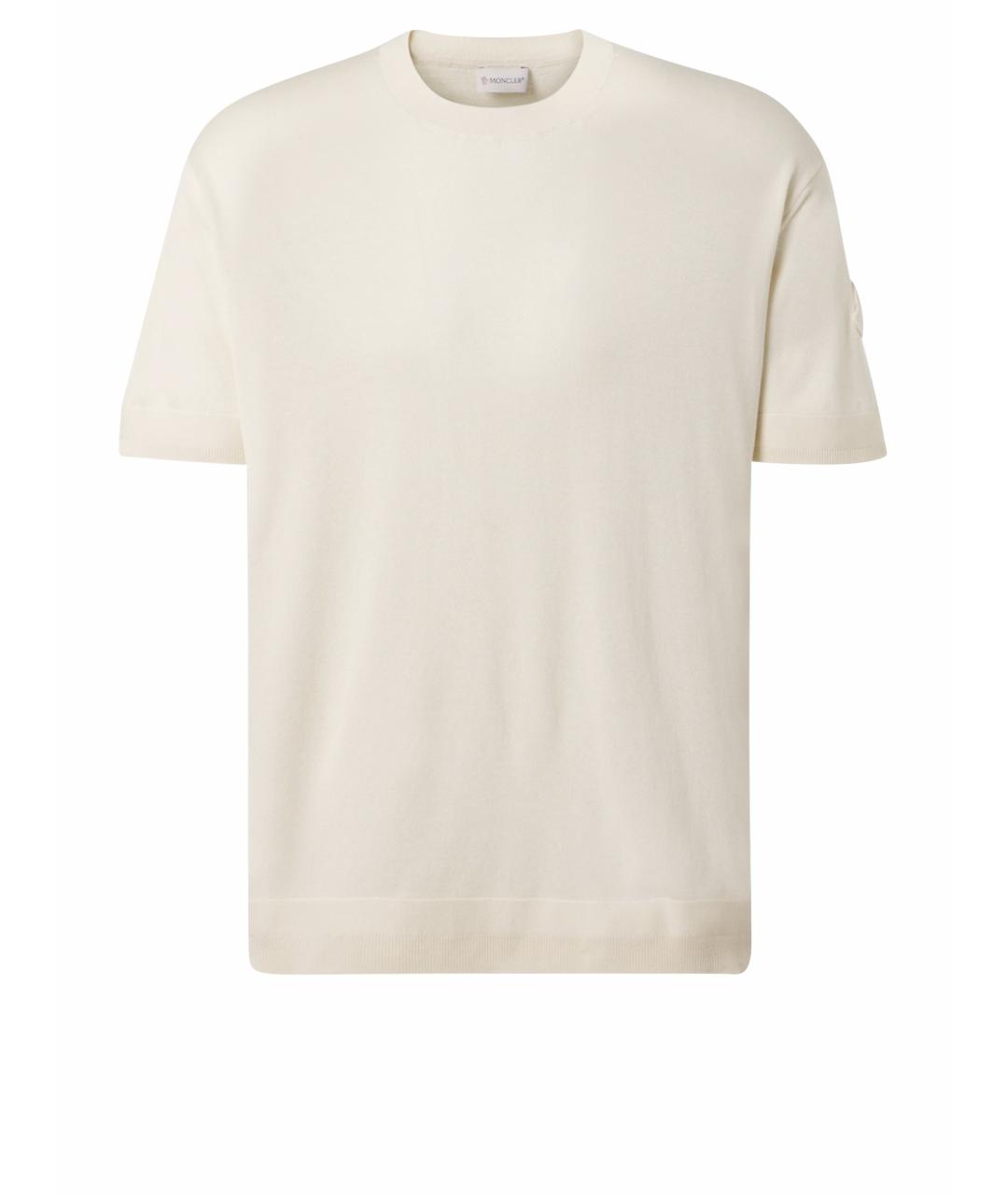 MONCLER Бежевая хлопковая футболка, фото 1