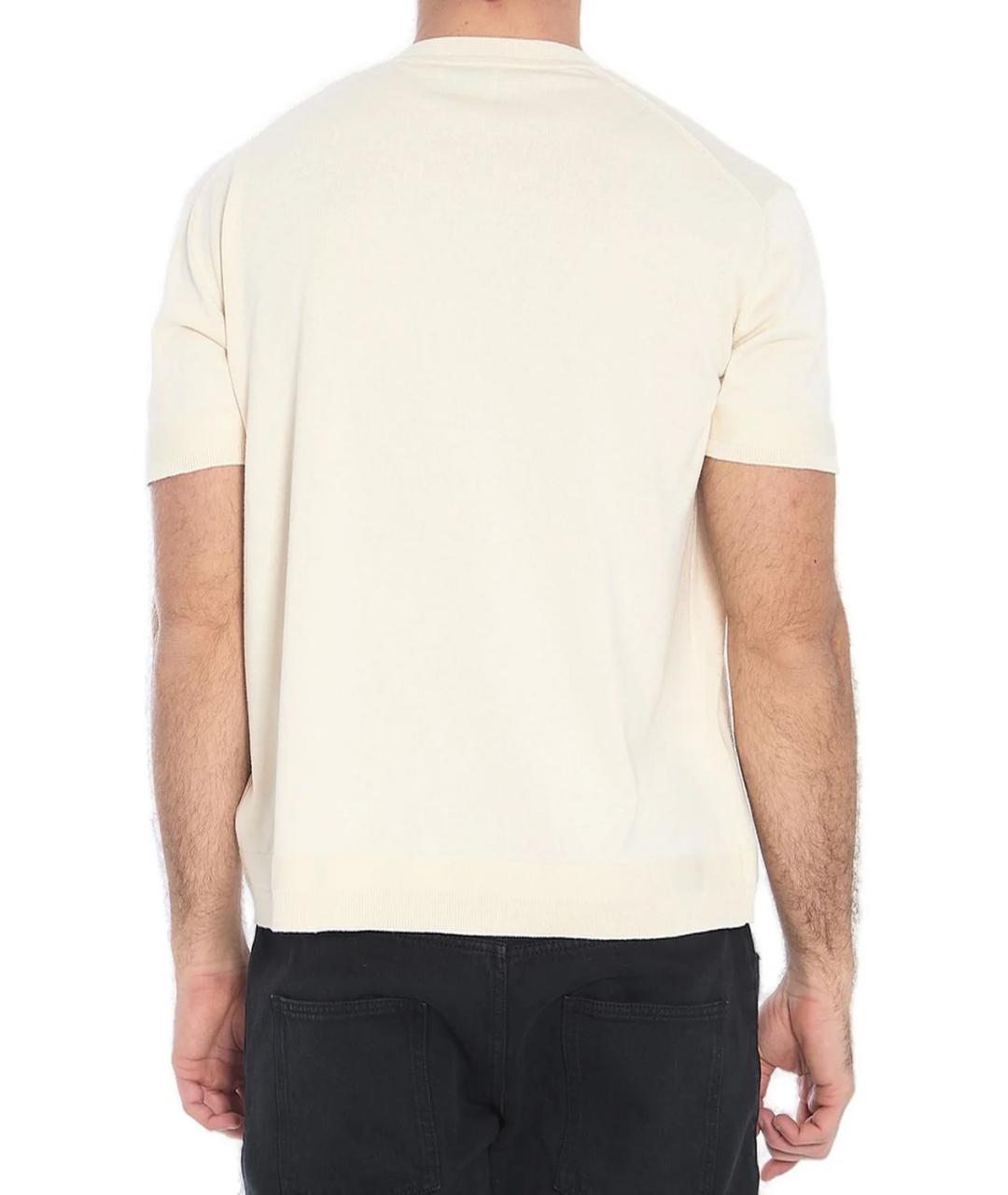 MONCLER Бежевая хлопковая футболка, фото 3