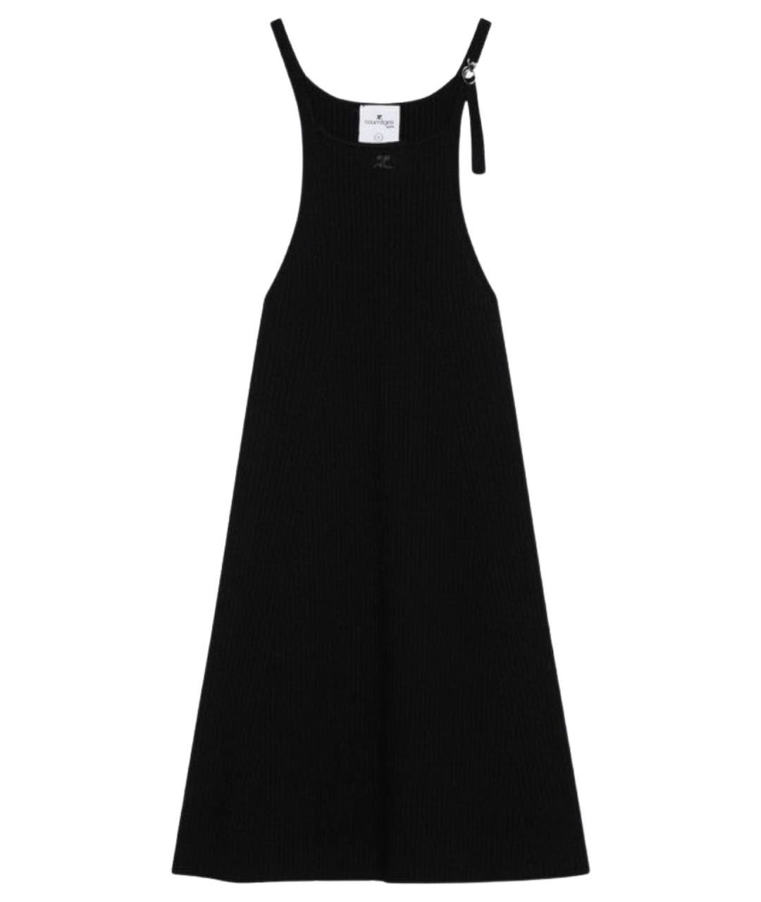 COURREGES Черное вискозное повседневное платье, фото 1