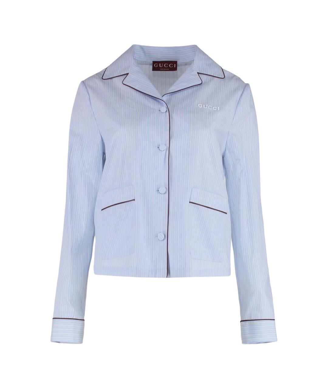 GUCCI Голубая хлопковая рубашка, фото 1