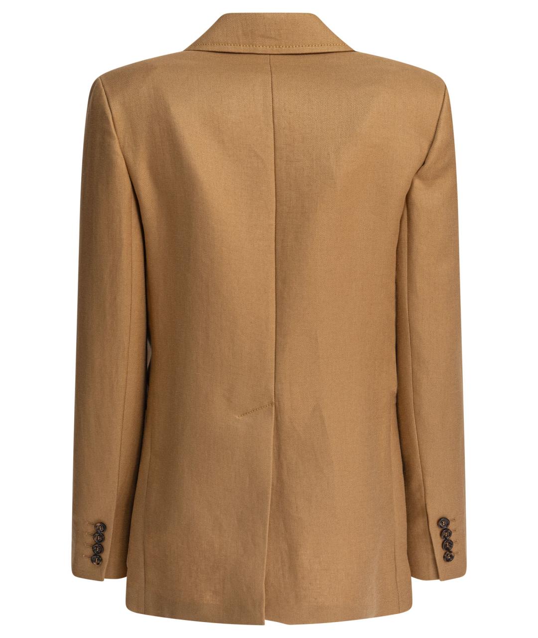 MAX MARA Бежевый льняной жакет/пиджак, фото 2