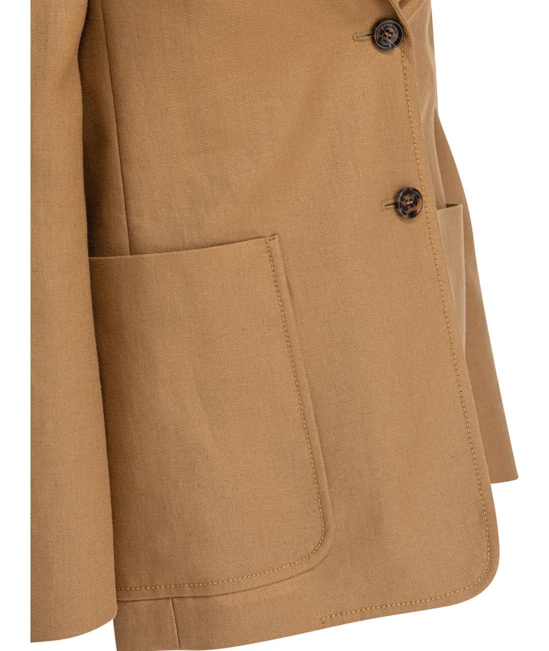 MAX MARA Бежевый льняной жакет/пиджак, фото 4