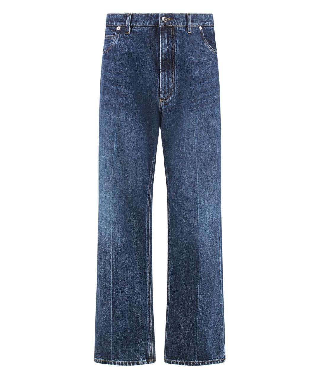 DOLCE&GABBANA Синие хлопковые прямые джинсы, фото 1