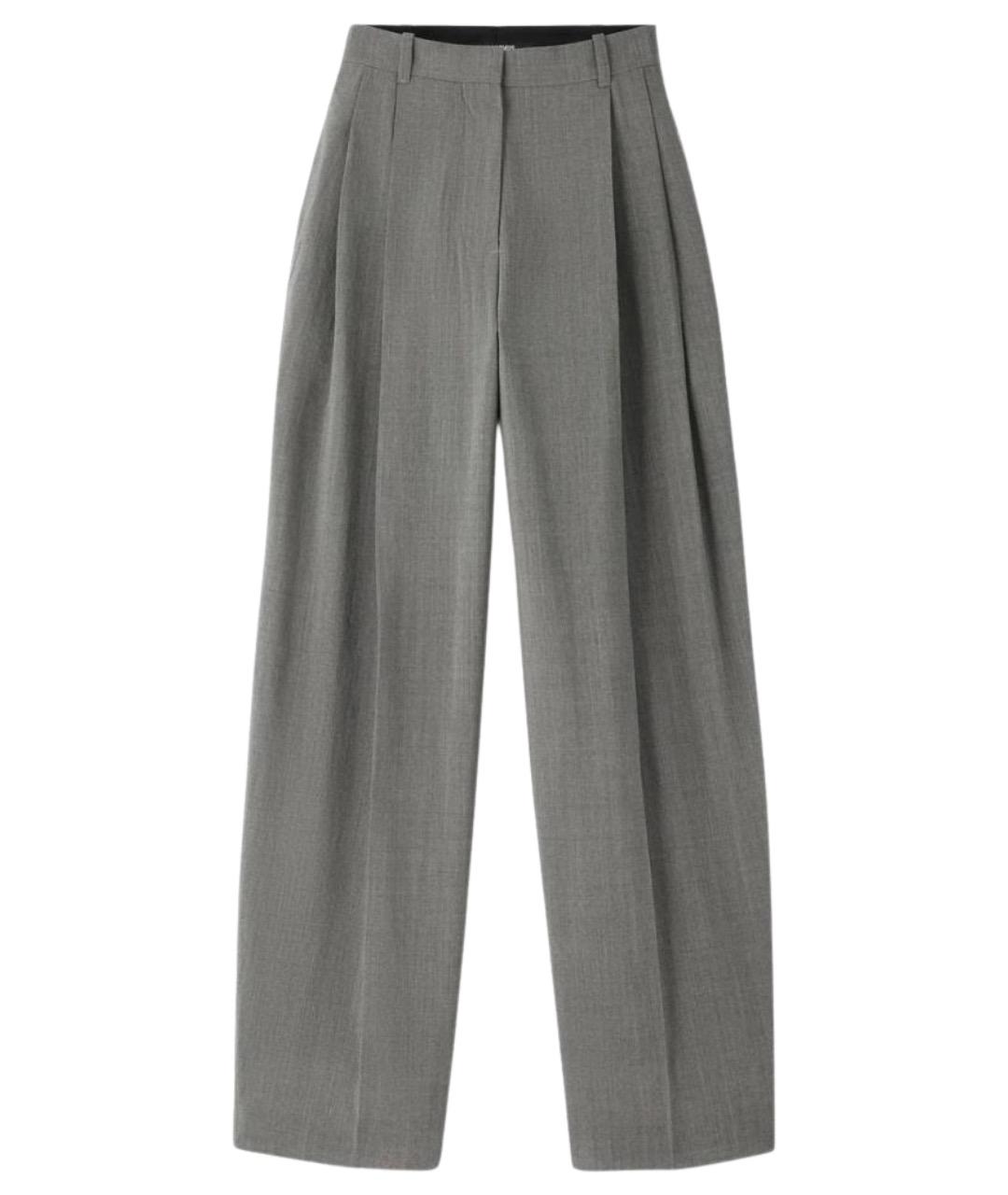 JACQUEMUS Серые шерстяные прямые брюки, фото 1