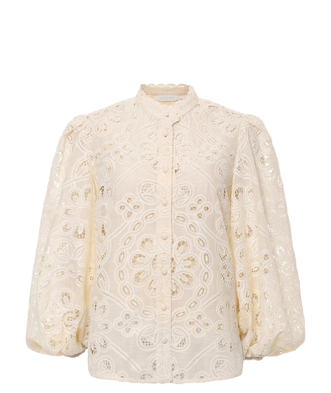 ZIMMERMANN Бежевая хлопковая рубашка, фото 1