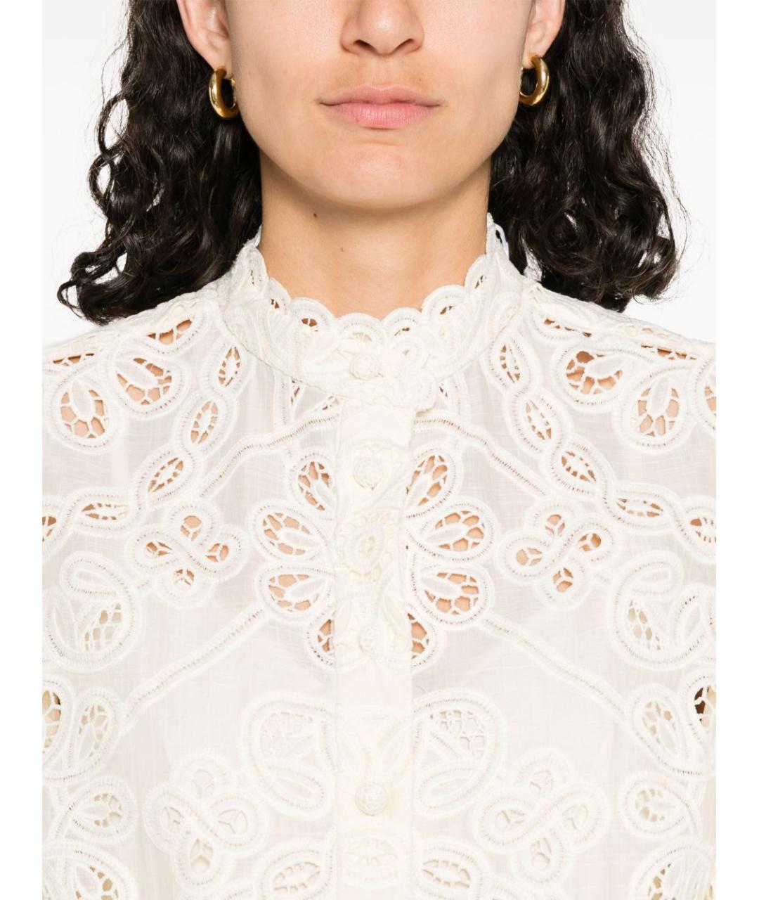 ZIMMERMANN Бежевая хлопковая рубашка, фото 6