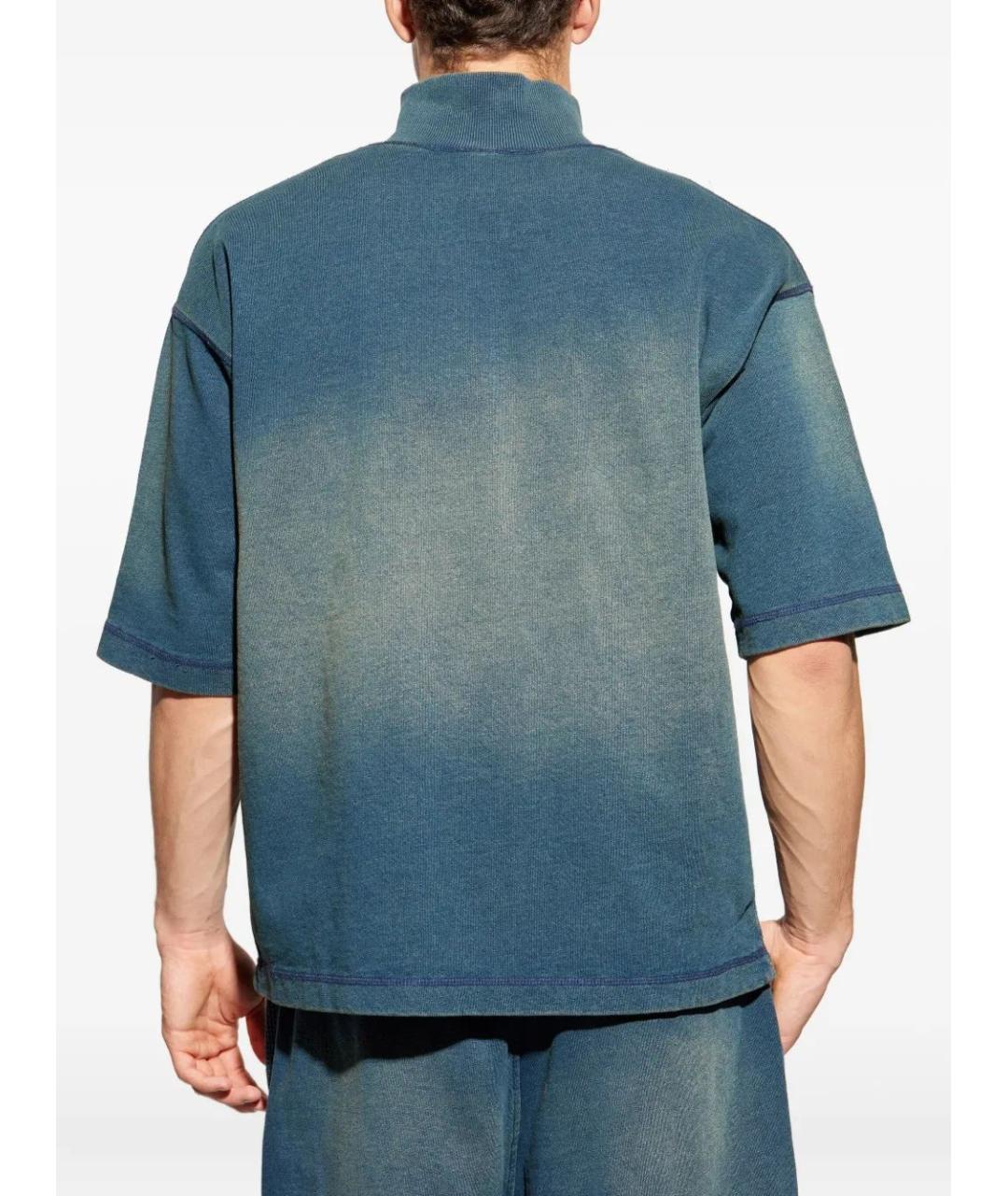 DIESEL Синяя хлопковая футболка, фото 4