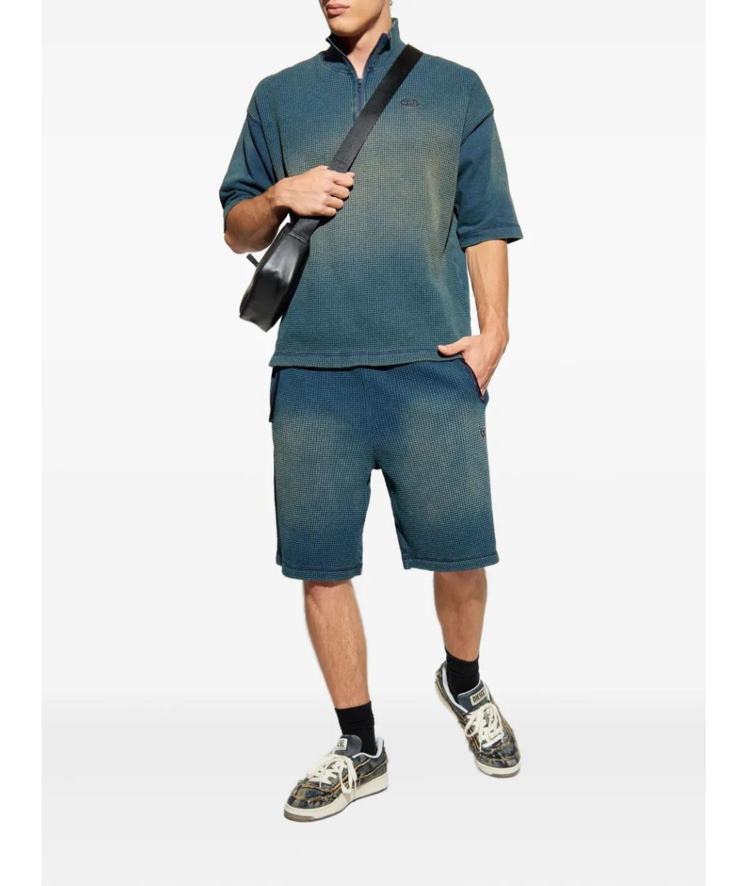 DIESEL Синяя хлопковая футболка, фото 2