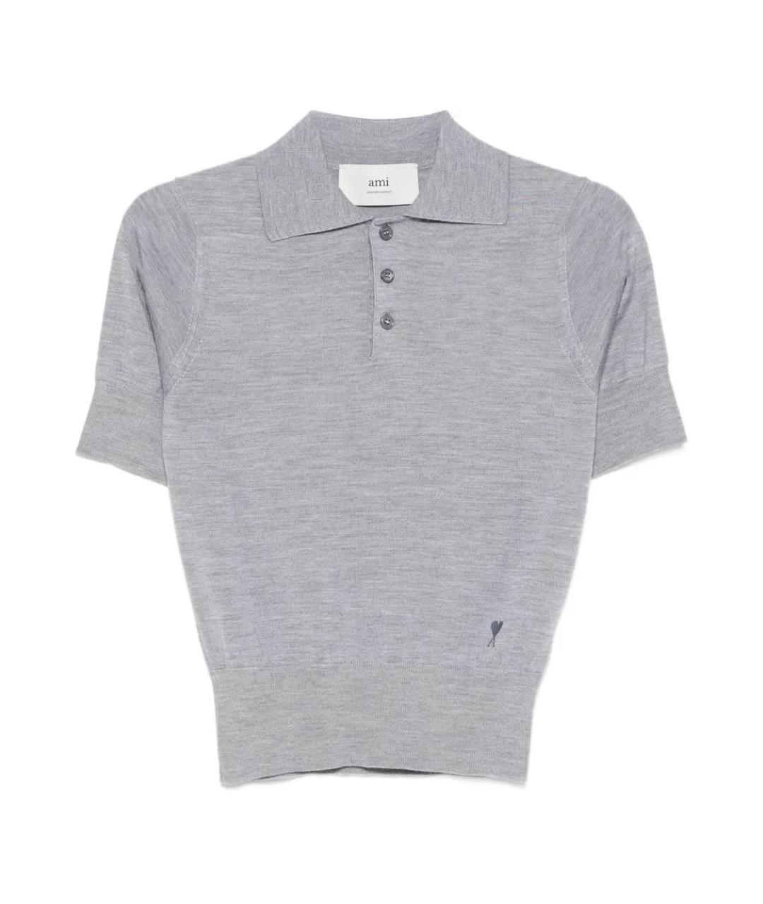 Ami Paris Серая шелковая футболка, фото 1