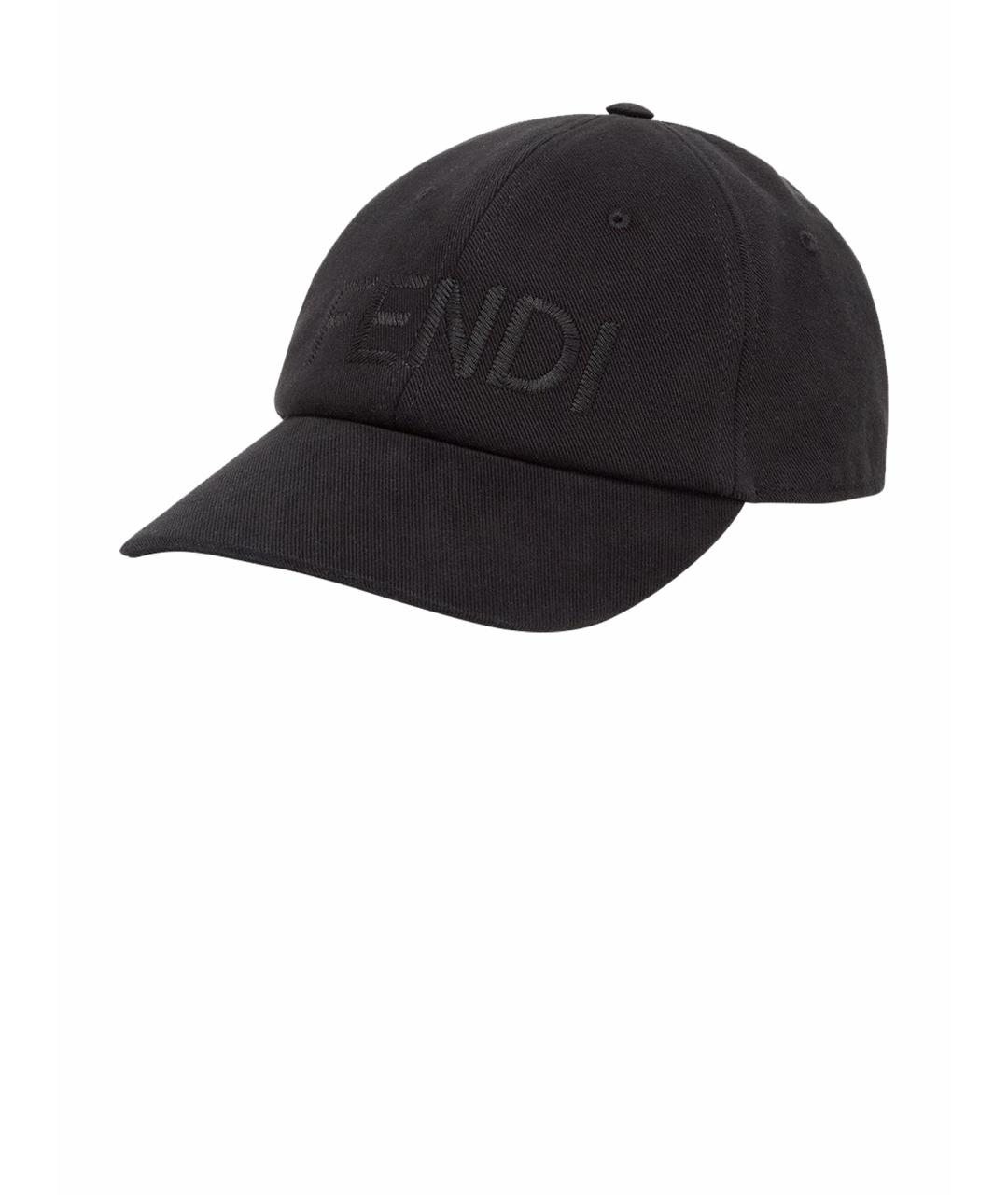 FENDI Черная хлопковая кепка/бейсболка, фото 1