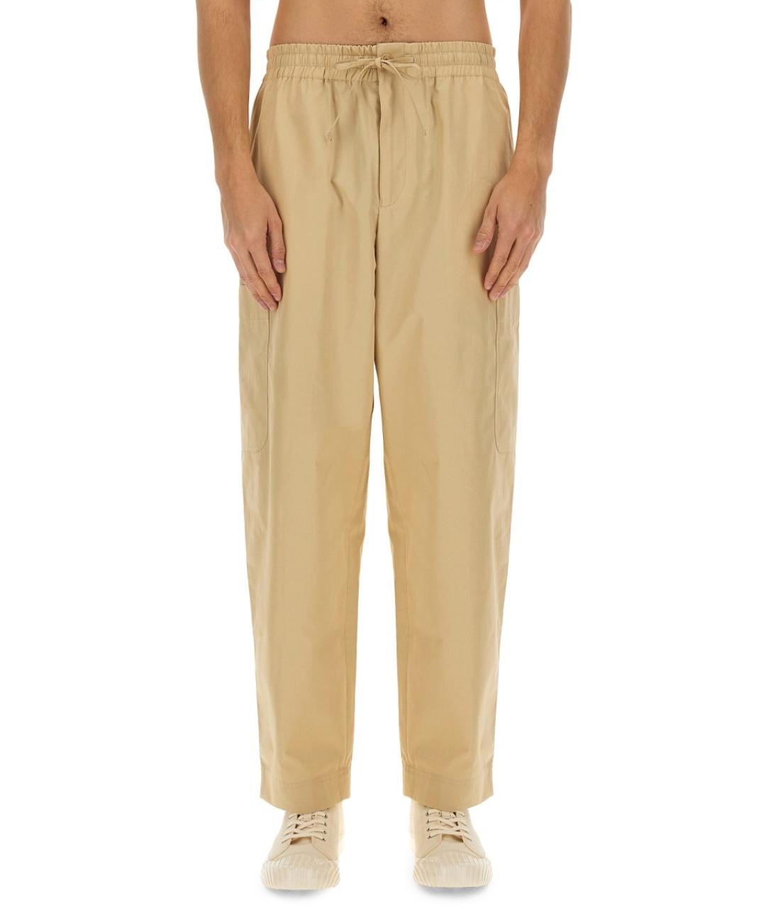 KENZO Бежевые хлопковые повседневные брюки, фото 5