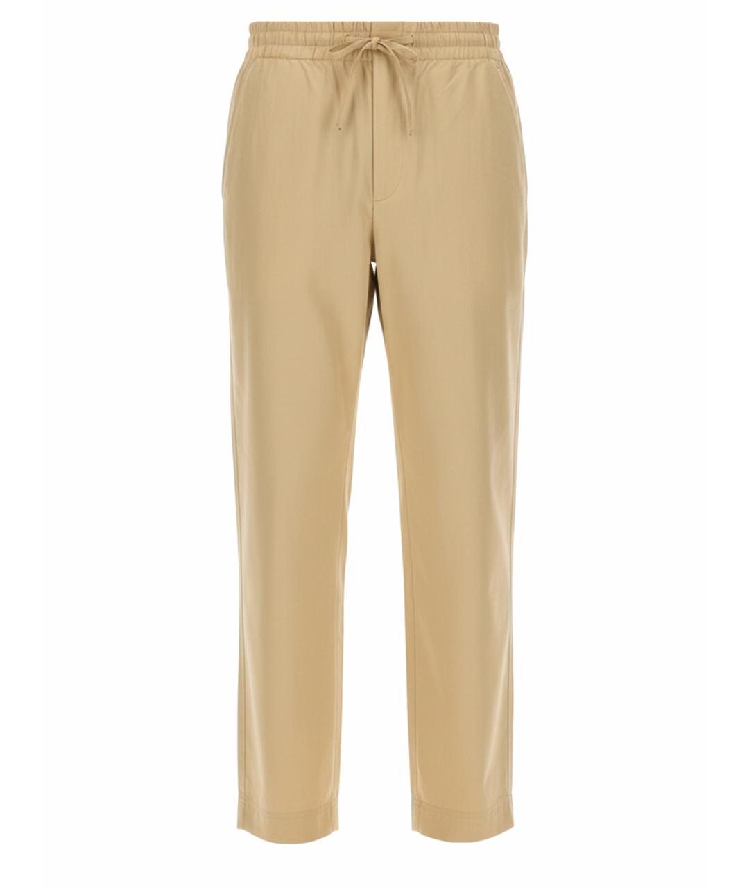 KENZO Бежевые хлопковые повседневные брюки, фото 1