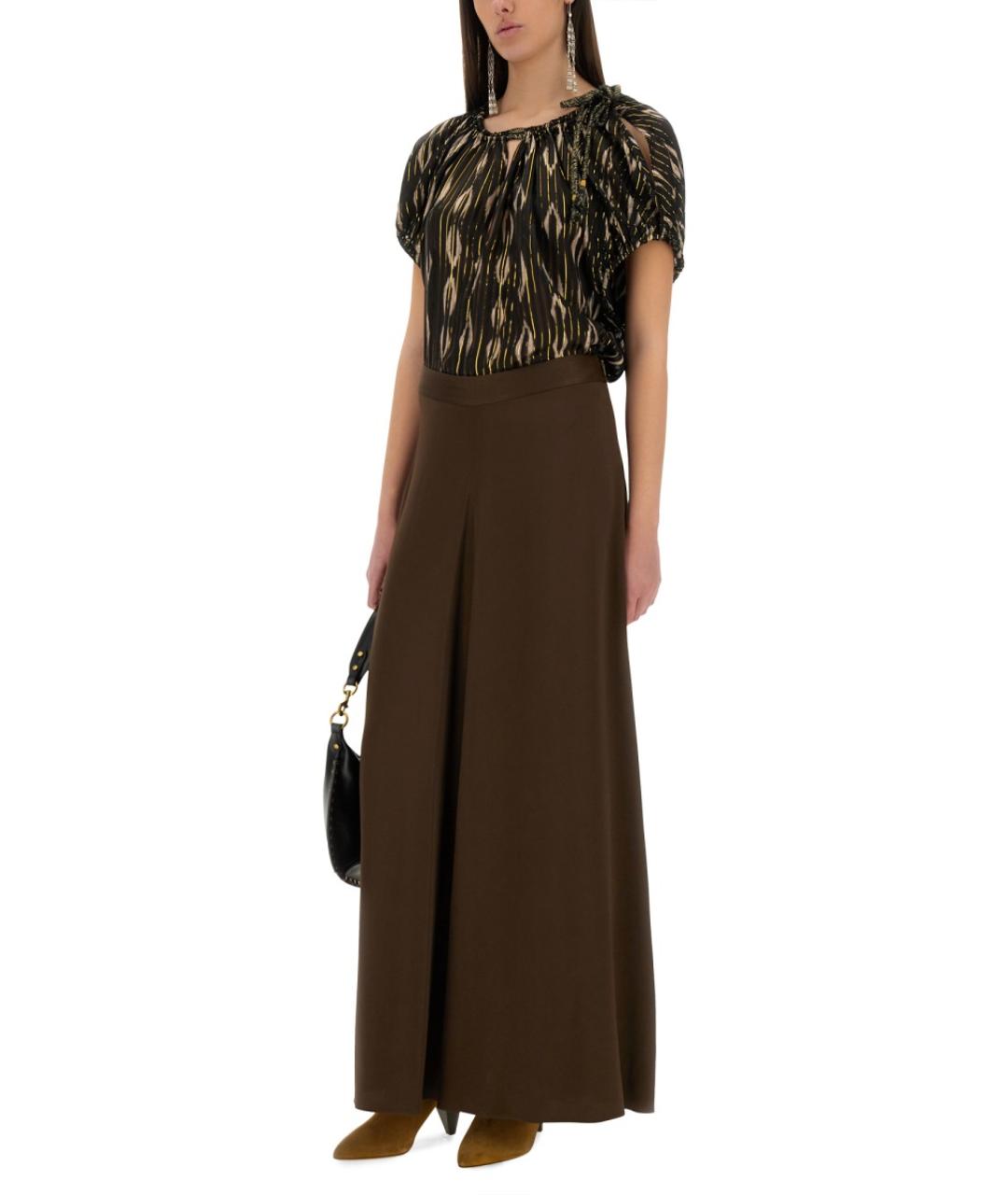 ISABEL MARANT Коричневая вискозная юбка макси, фото 2