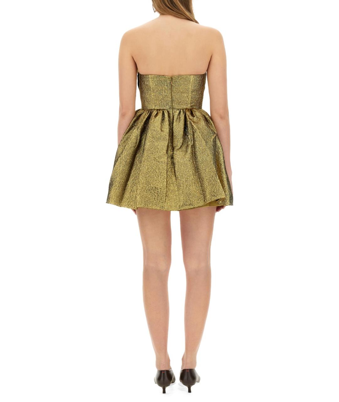 SELF-PORTRAIT Золотое полиэстеровое вечернее платье, фото 4