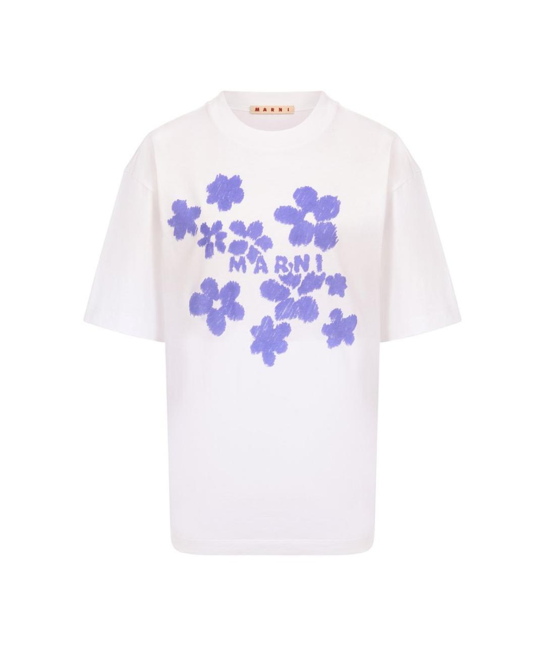 MARNI Белая хлопковая футболка, фото 1