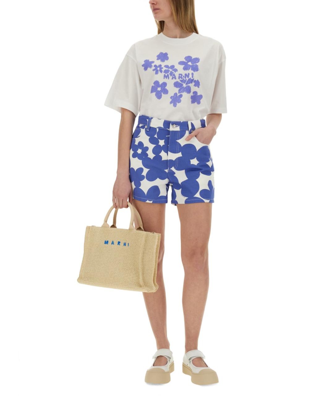 MARNI Белая хлопковая футболка, фото 3
