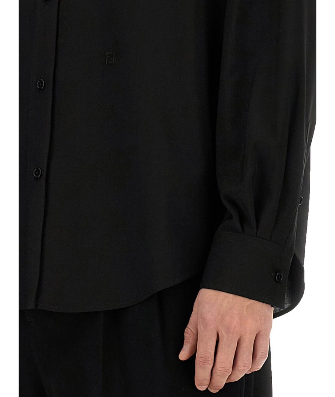 FENDI Черная шерстяная кэжуал рубашка, фото 5
