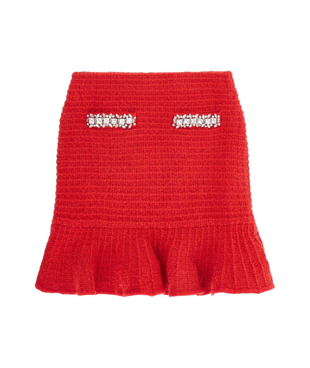 SELF-PORTRAIT Красная полиэстеровая юбка мини, фото 1