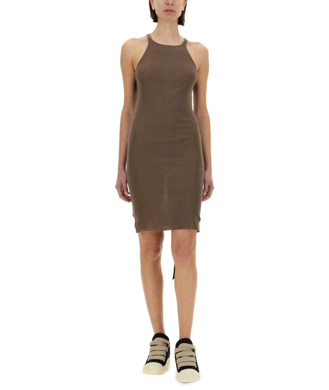 RICK OWENS DRKSHDW Бежевое хлопковое повседневное платье, фото 5