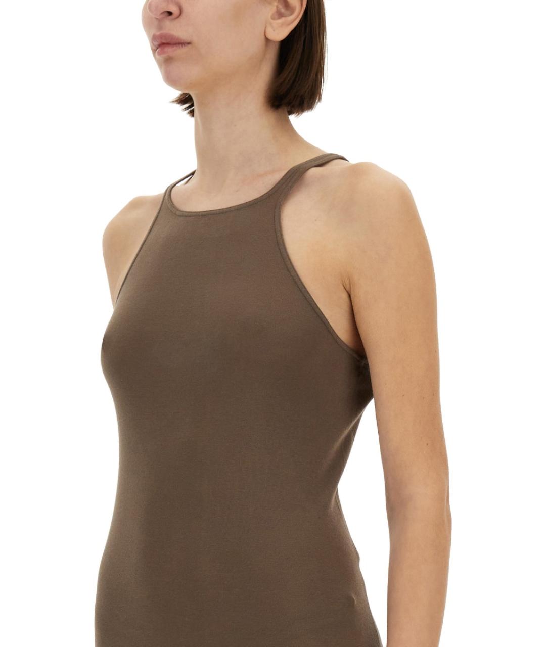 RICK OWENS DRKSHDW Бежевое хлопковое повседневное платье, фото 3