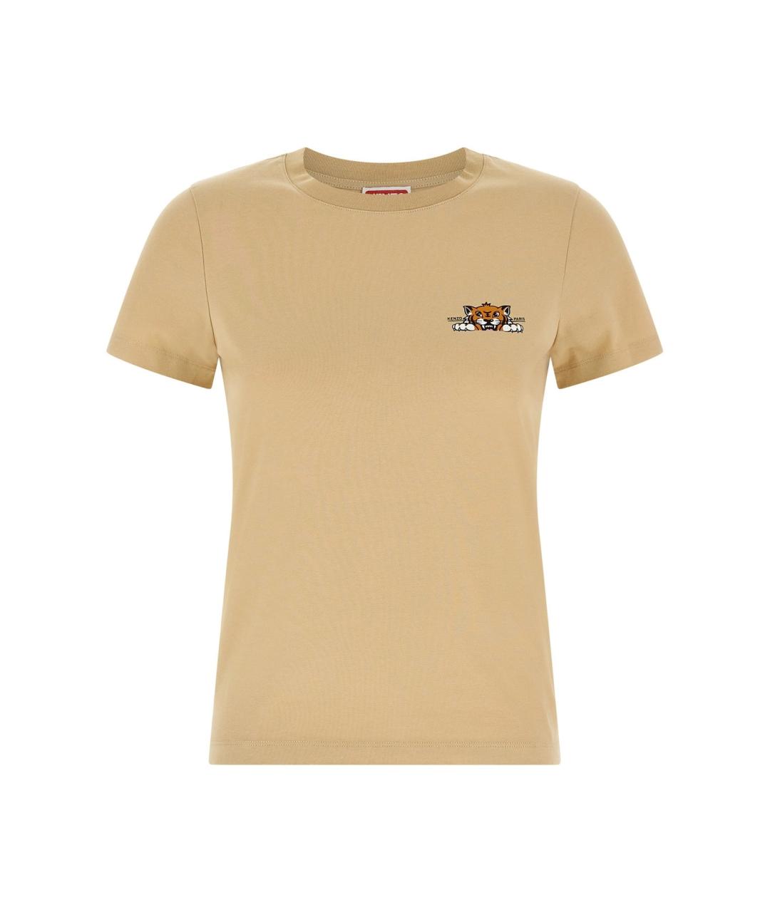 KENZO Бежевая хлопковая футболка, фото 1