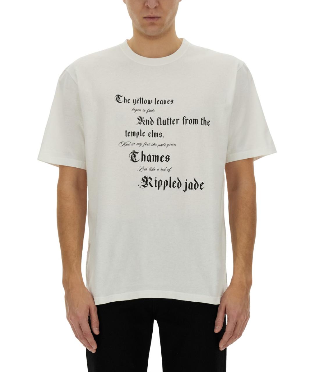 ALEXANDER MCQUEEN Белая хлопковая футболка, фото 2