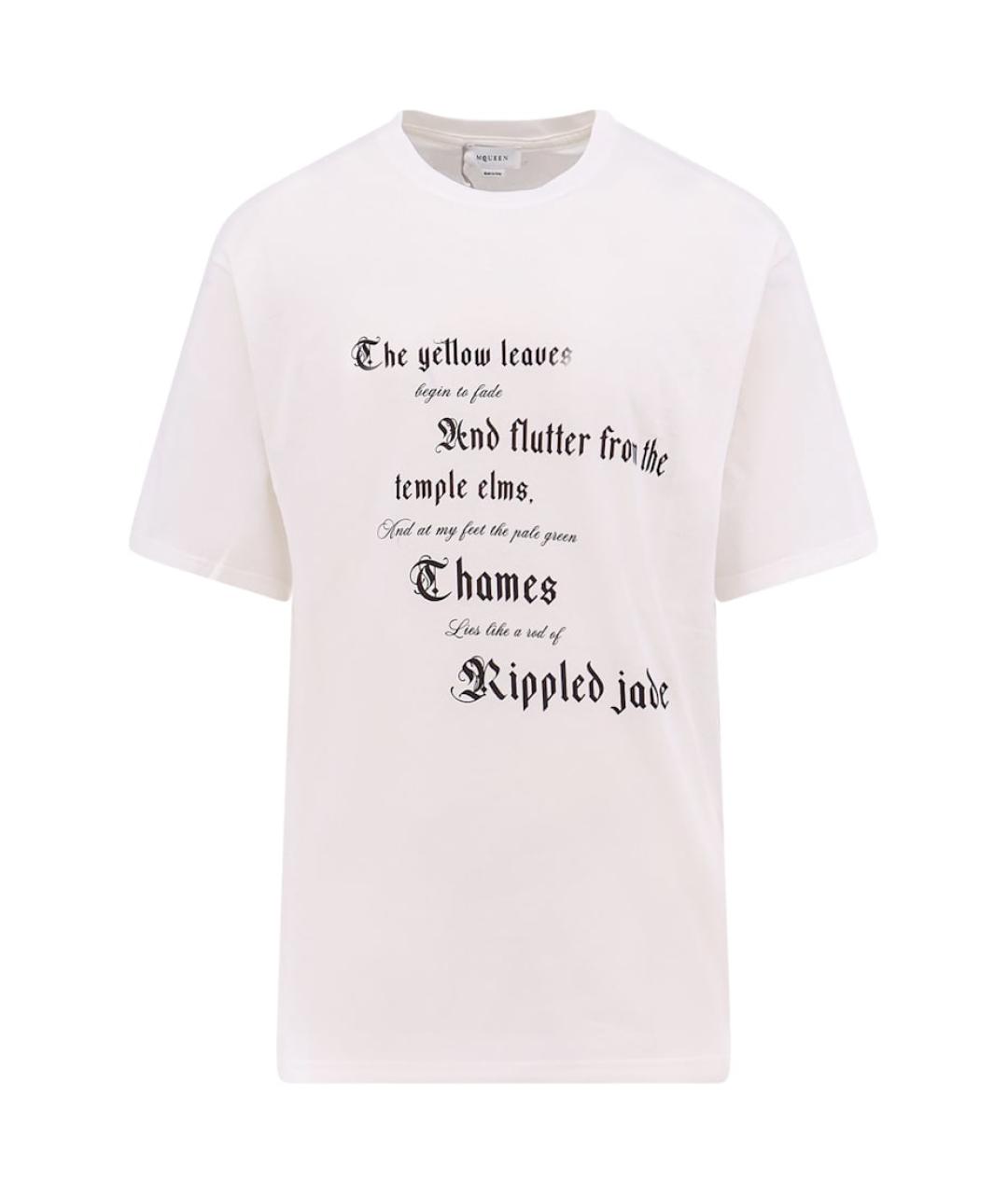 ALEXANDER MCQUEEN Белая хлопковая футболка, фото 1