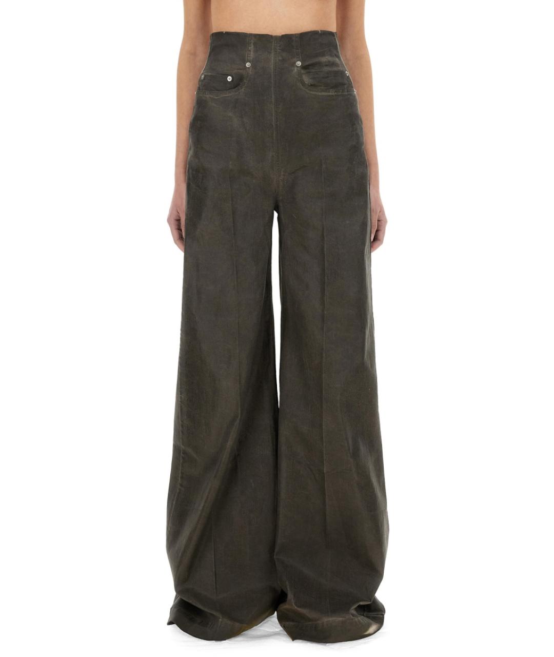 RICK OWENS DRKSHDW Серые хлопковые прямые брюки, фото 5