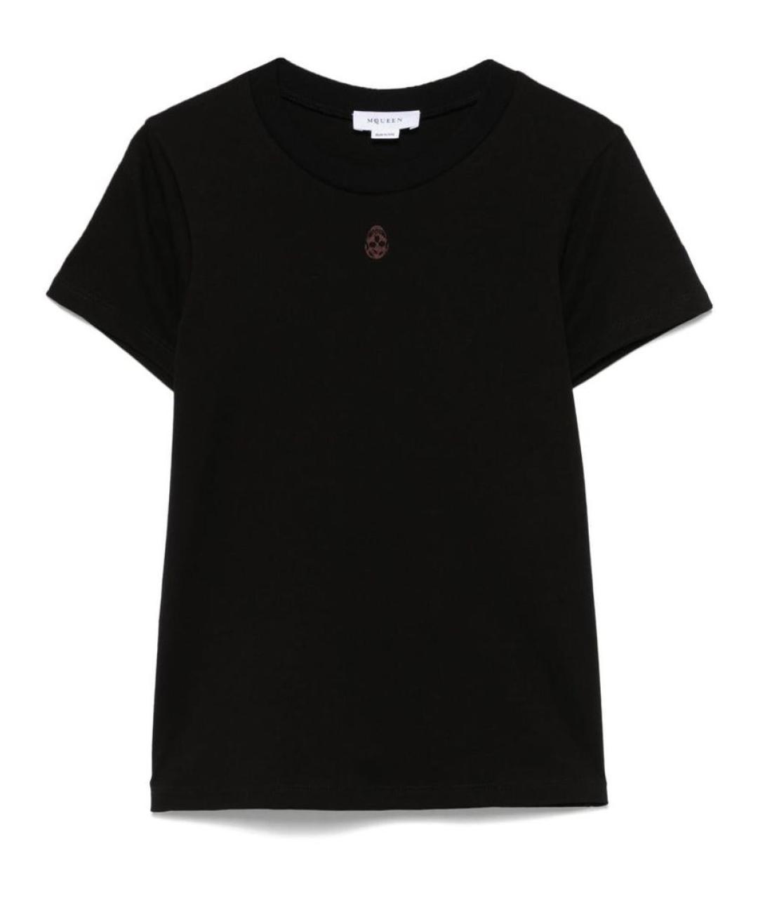 ALEXANDER MCQUEEN Черная хлопковая футболка, фото 1