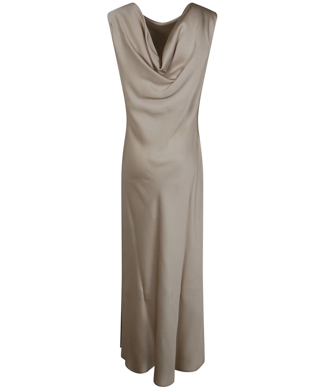 ANTONELLI FIRENZE Бежевое ацетатное вечернее платье, фото 2