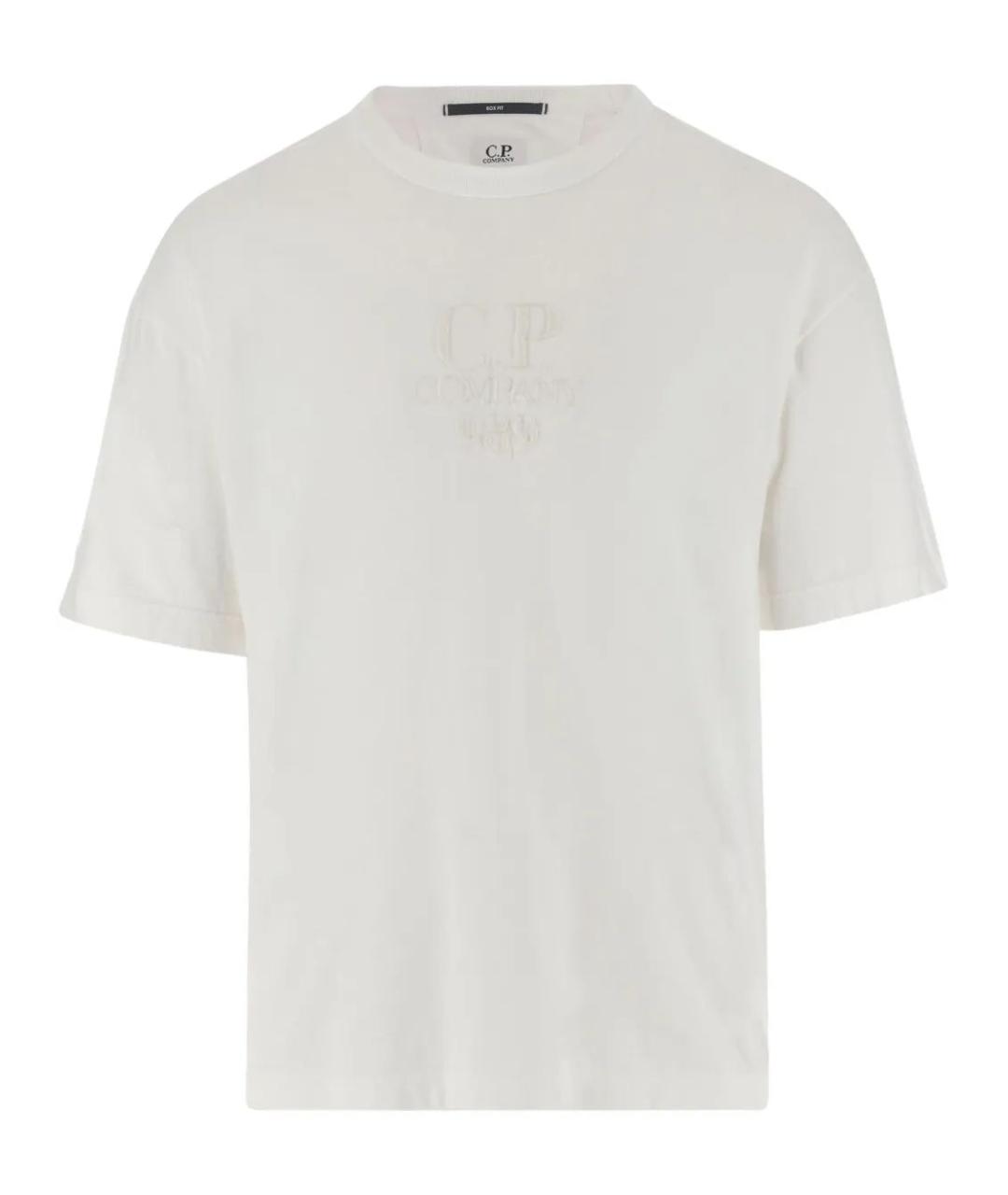 CP COMPANY Белая хлопковая футболка, фото 1