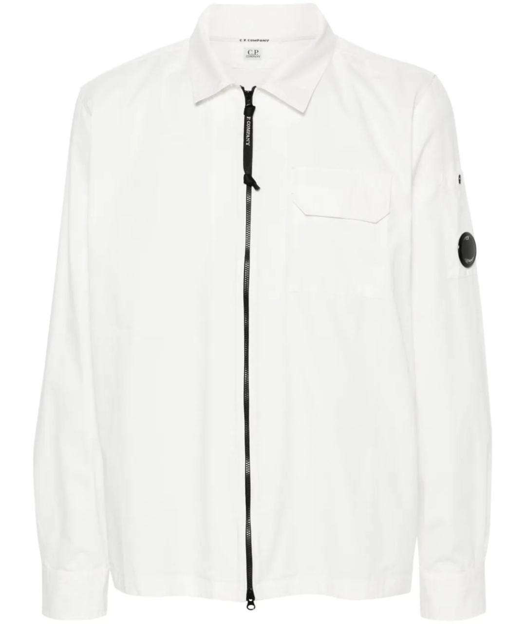 CP COMPANY Белая хлопковая кэжуал рубашка, фото 1