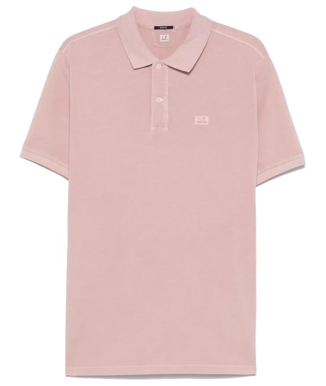 CP COMPANY Розовое хлопковое поло с коротким рукавом, фото 1