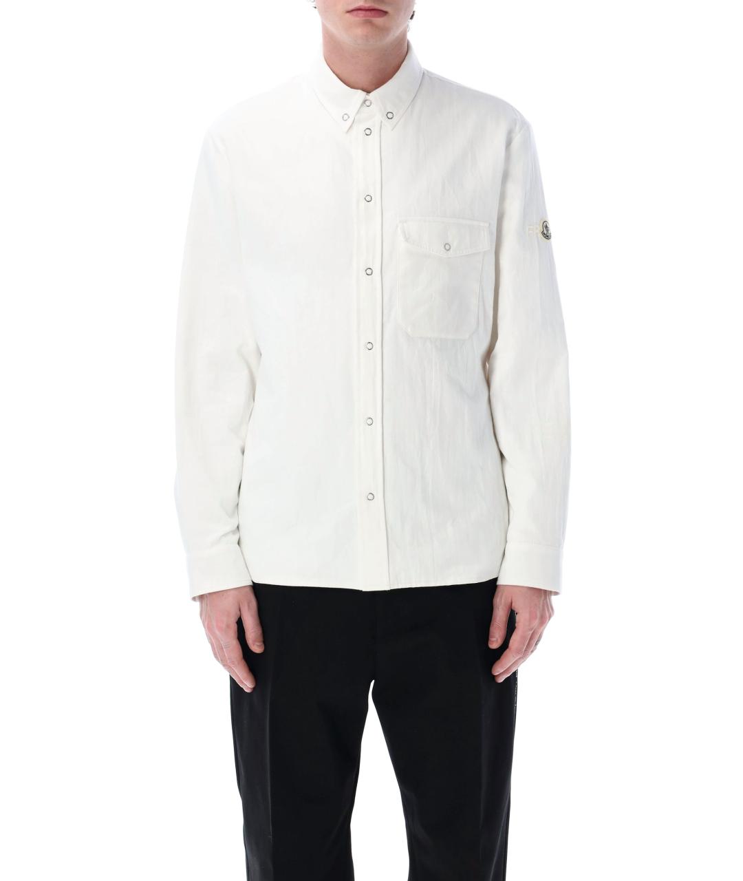 MONCLER Белая хлопковая кэжуал рубашка, фото 2