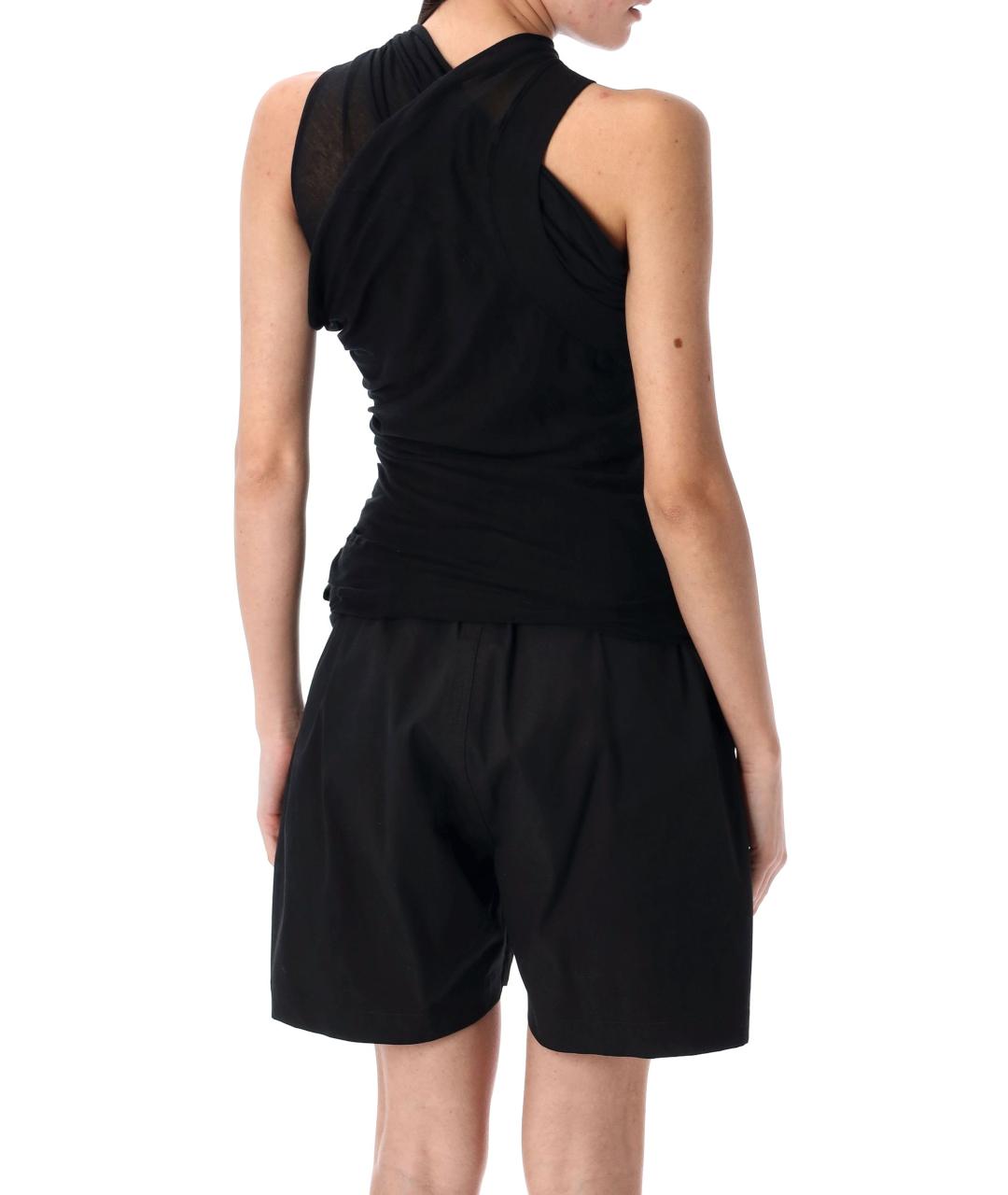 RICK OWENS Черная хлопковая футболка, фото 3