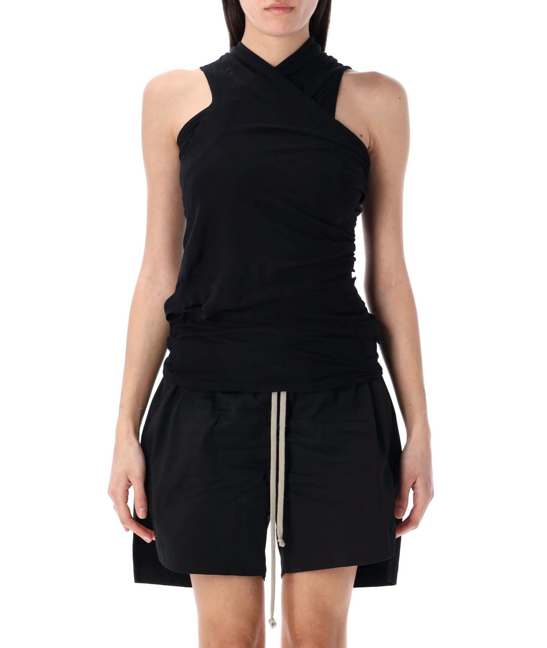 RICK OWENS Черная хлопковая футболка, фото 2