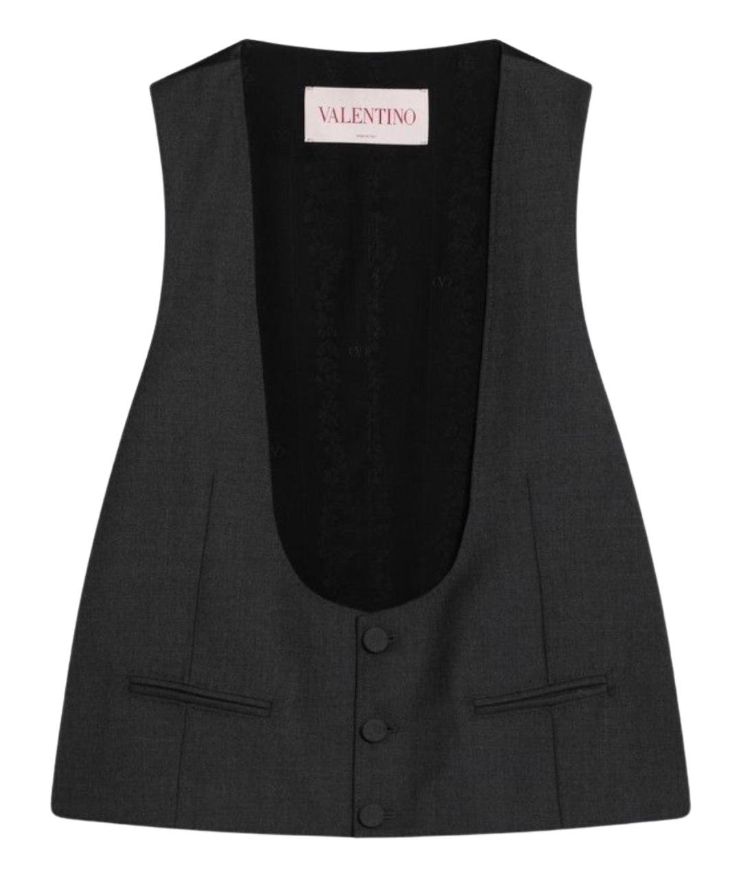 VALENTINO Серая шерстяная жилетка, фото 1