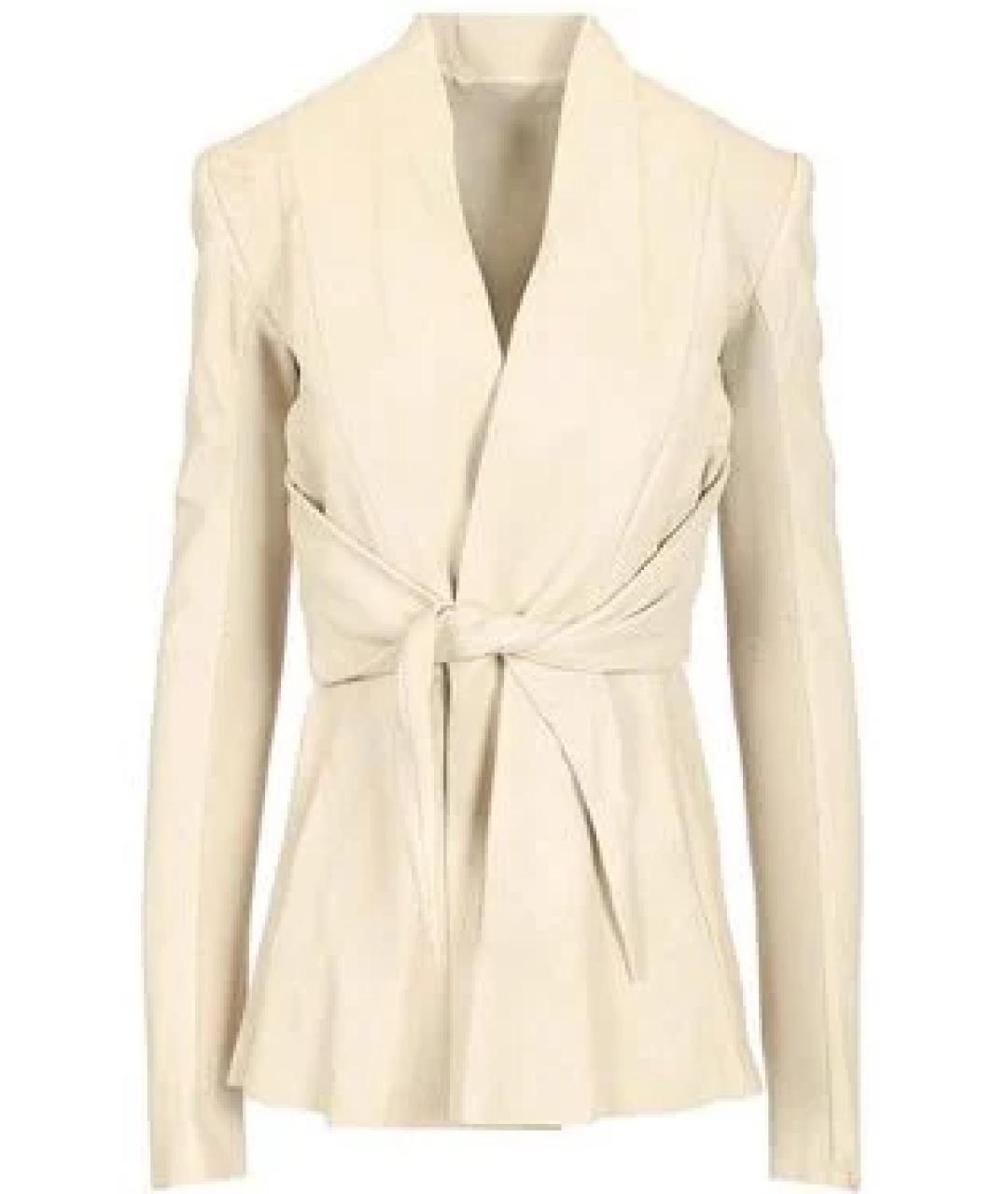 RICK OWENS Белый кожаный жакет/пиджак, фото 1