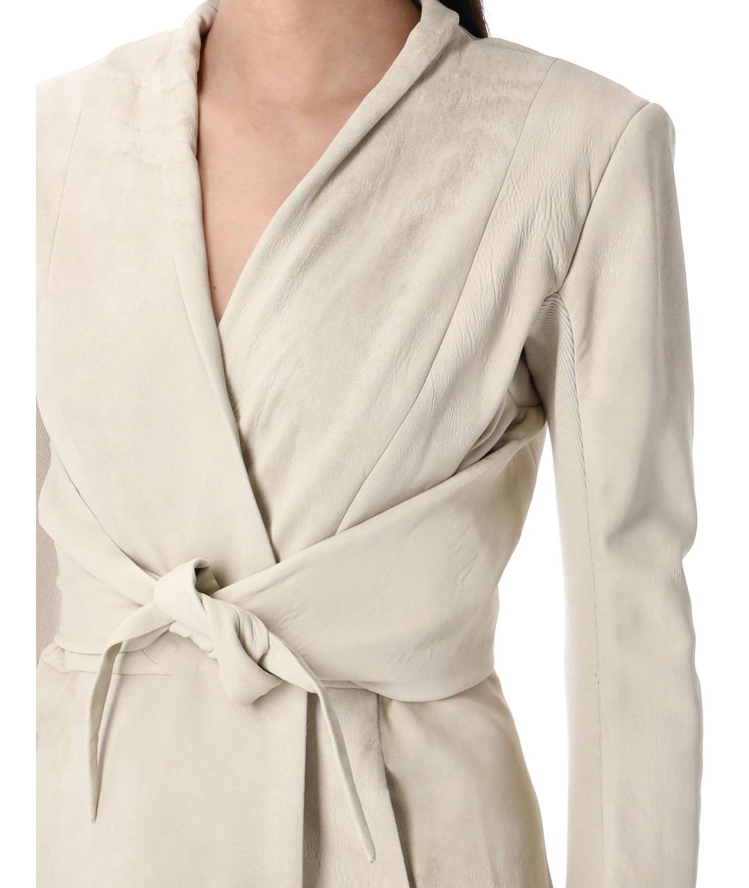 RICK OWENS Белый кожаный жакет/пиджак, фото 4