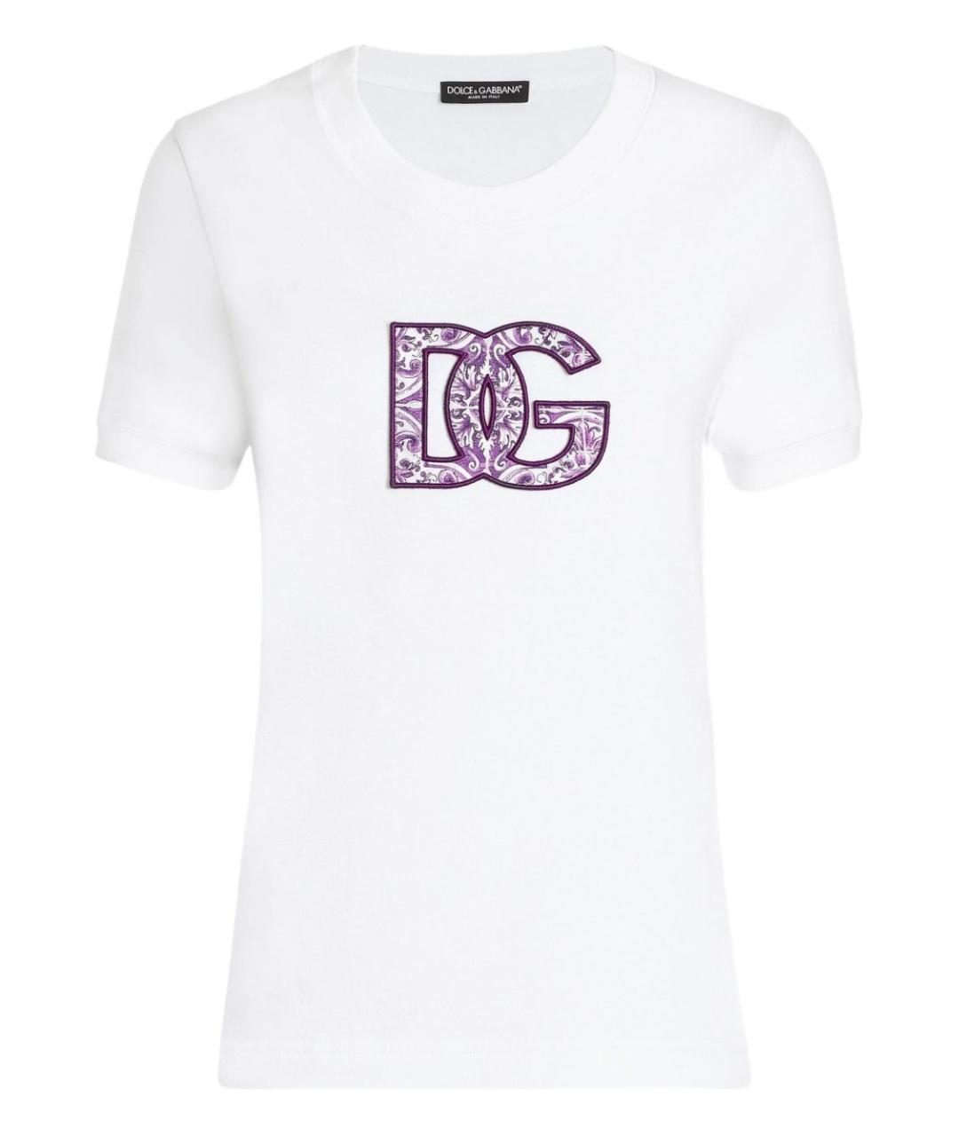 DOLCE&GABBANA Белая хлопковая футболка, фото 1