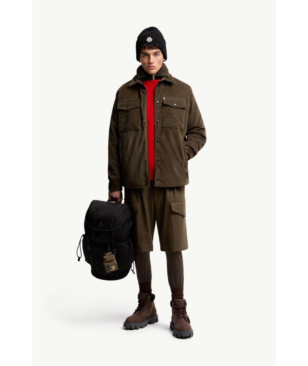 MONCLER Коричневая хлопковая кэжуал рубашка, фото 2