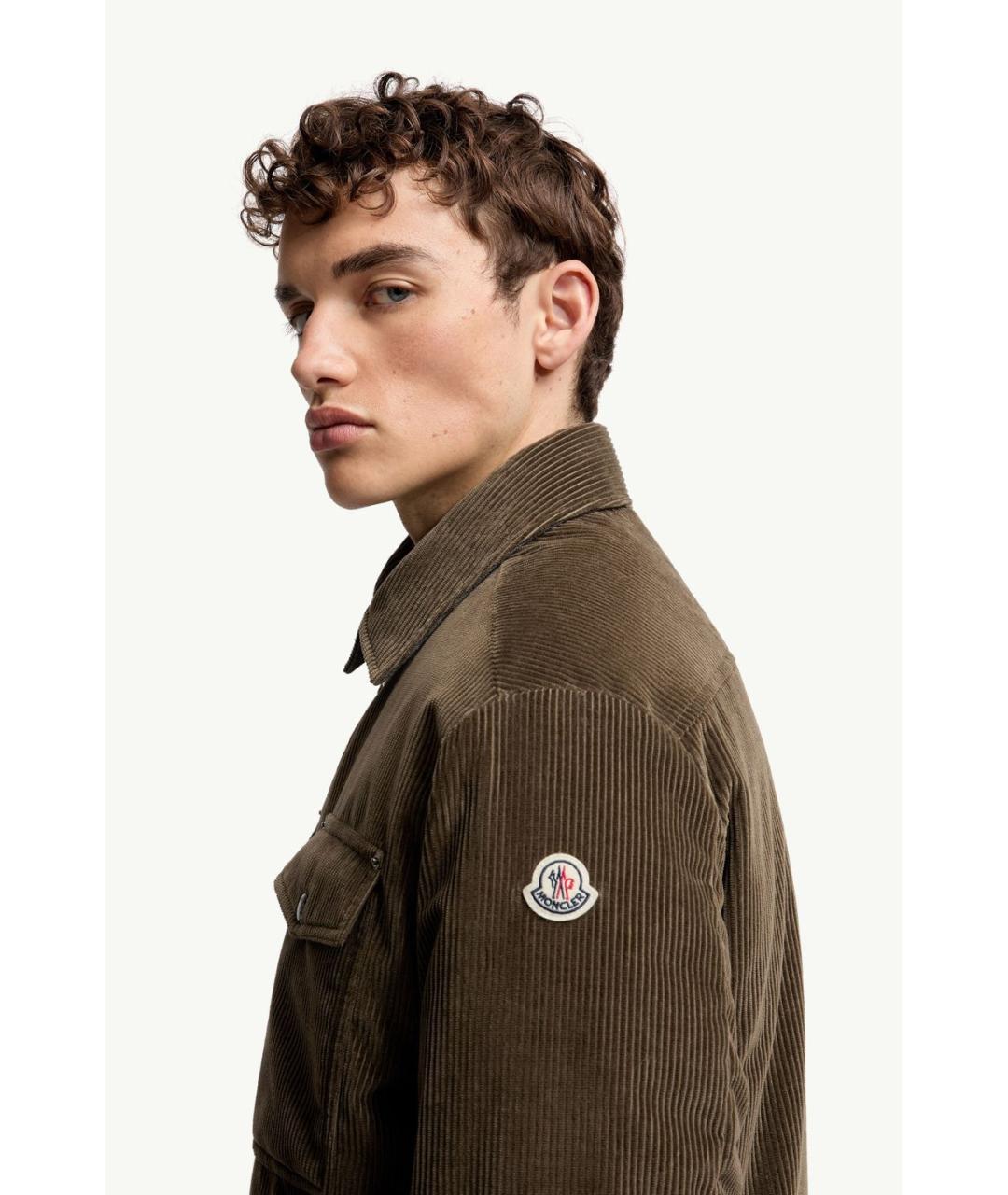 MONCLER Коричневая хлопковая кэжуал рубашка, фото 4