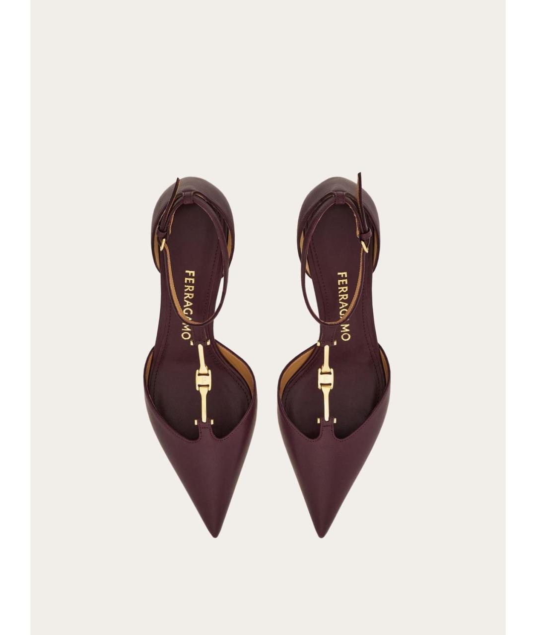 FERRAGAMO Бордовые туфли, фото 2