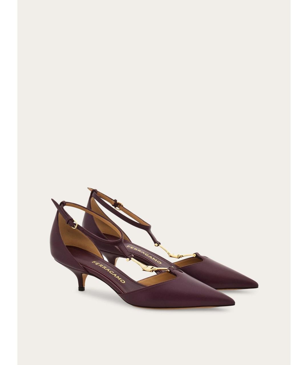 FERRAGAMO Бордовые туфли, фото 4