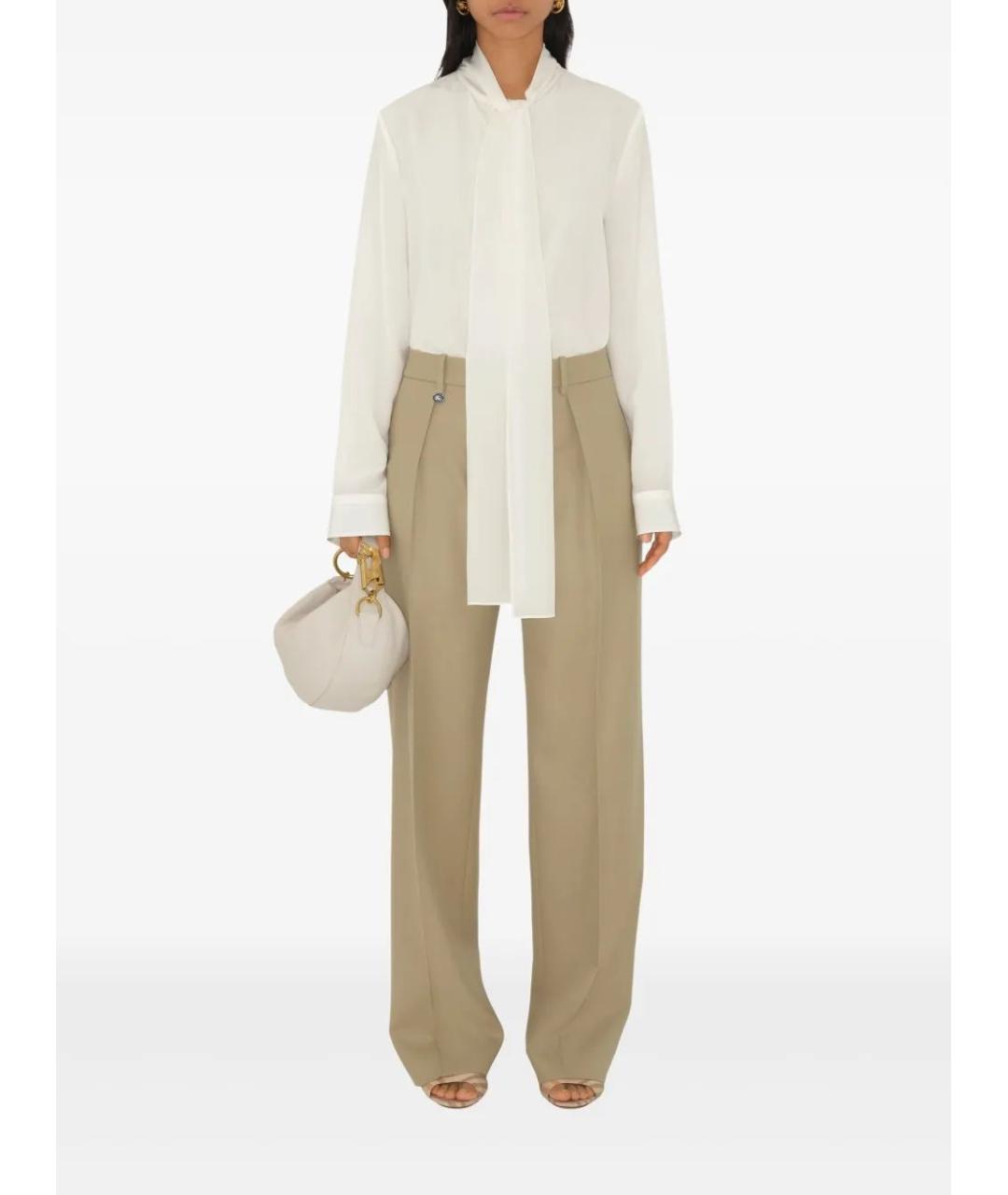 BURBERRY Белая шелковая рубашка, фото 2