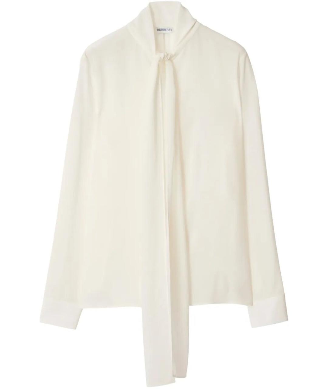 BURBERRY Белая шелковая рубашка, фото 1
