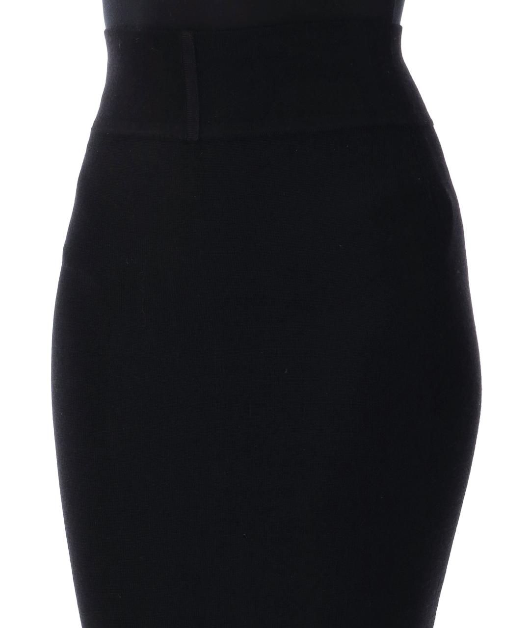 RICK OWENS Черная шерстяная юбка макси, фото 3