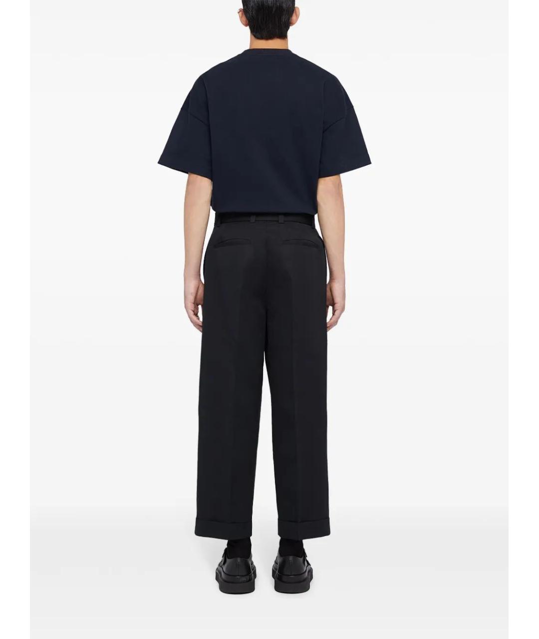 JIL SANDER Черные хлопковые повседневные брюки, фото 3