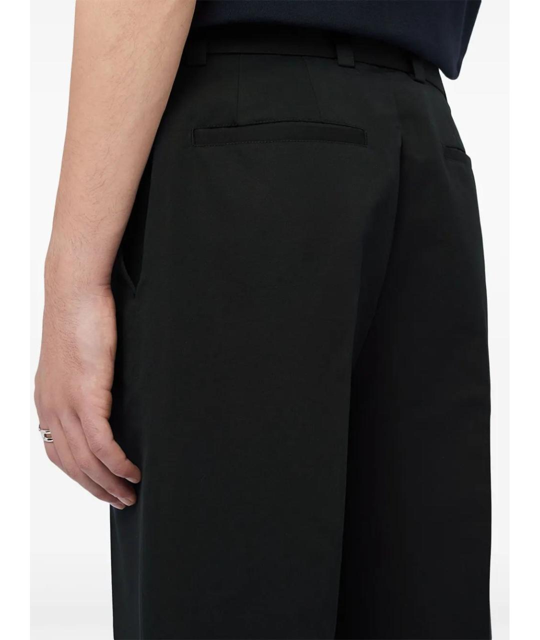 JIL SANDER Черные хлопковые повседневные брюки, фото 4